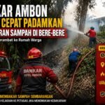 Damkar Ambon “Gercep” Padamkan Kebakaran Sampah di Dua Titik, Cegah Api Merambat ke Rumah Warga